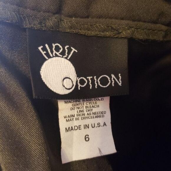 First Option vintage style Womens High-Waisted Trousers Size 6 Olive Green - Picture 4 of 8